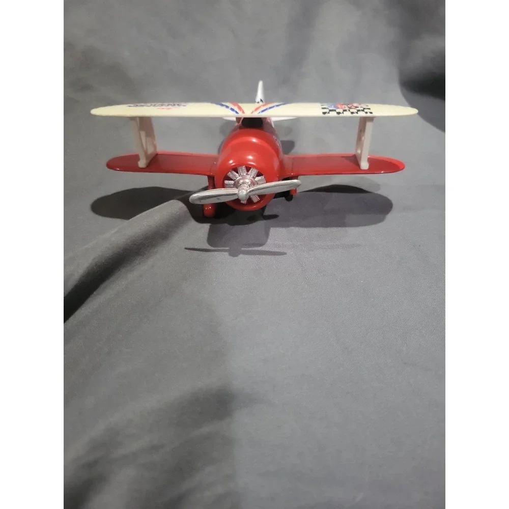 Toysmith Plane John American Biplane Pull Back Release Toy Die Cast & Plastic